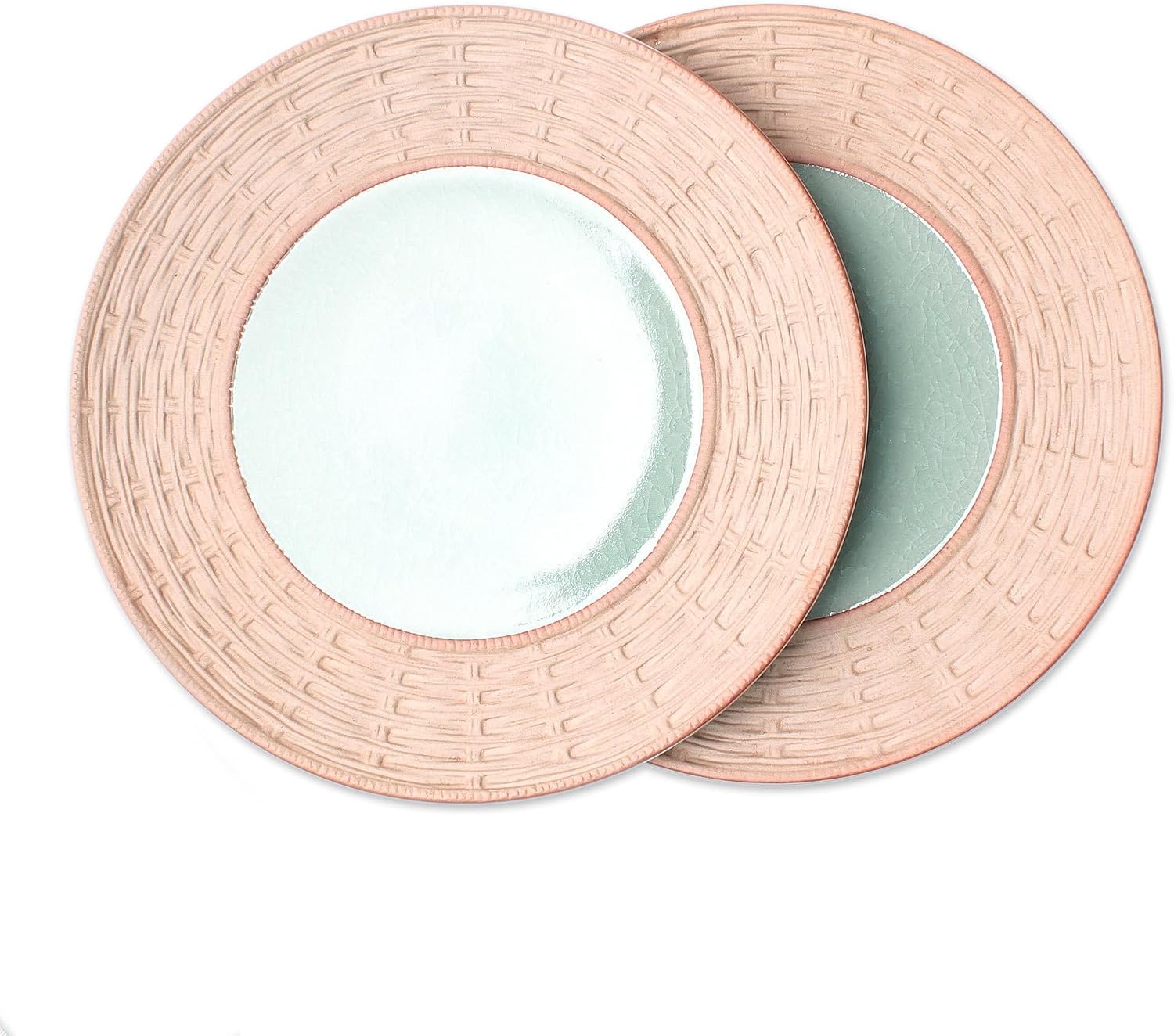 NOVICA Artisan Handmade Celadon Ceramic Plates in Green from Thailand Pair Blue Tableware Dinnerware [ 0.9in H x 10.25in Diam.] ' Country Meal' Pair