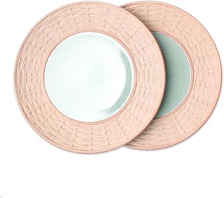 NOVICA Artisan Handmade Celadon Ceramic Plates in Green from Thailand Pair Blue Tableware Dinnerware [ 0.9in H x 10.25in Diam.] ' Country Meal' Pair