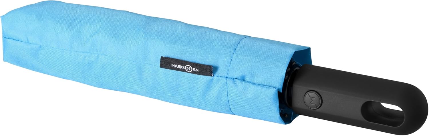 Marksman 21.5 Inch Traveller 3-Section Auto Open & Close Umbrella (12.1 x 38.6 inches) (Gray)