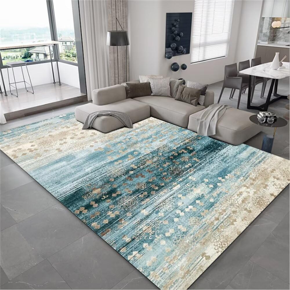Tapis de canapé gris-bleu grand format 140x200cm pour bureau et séjour