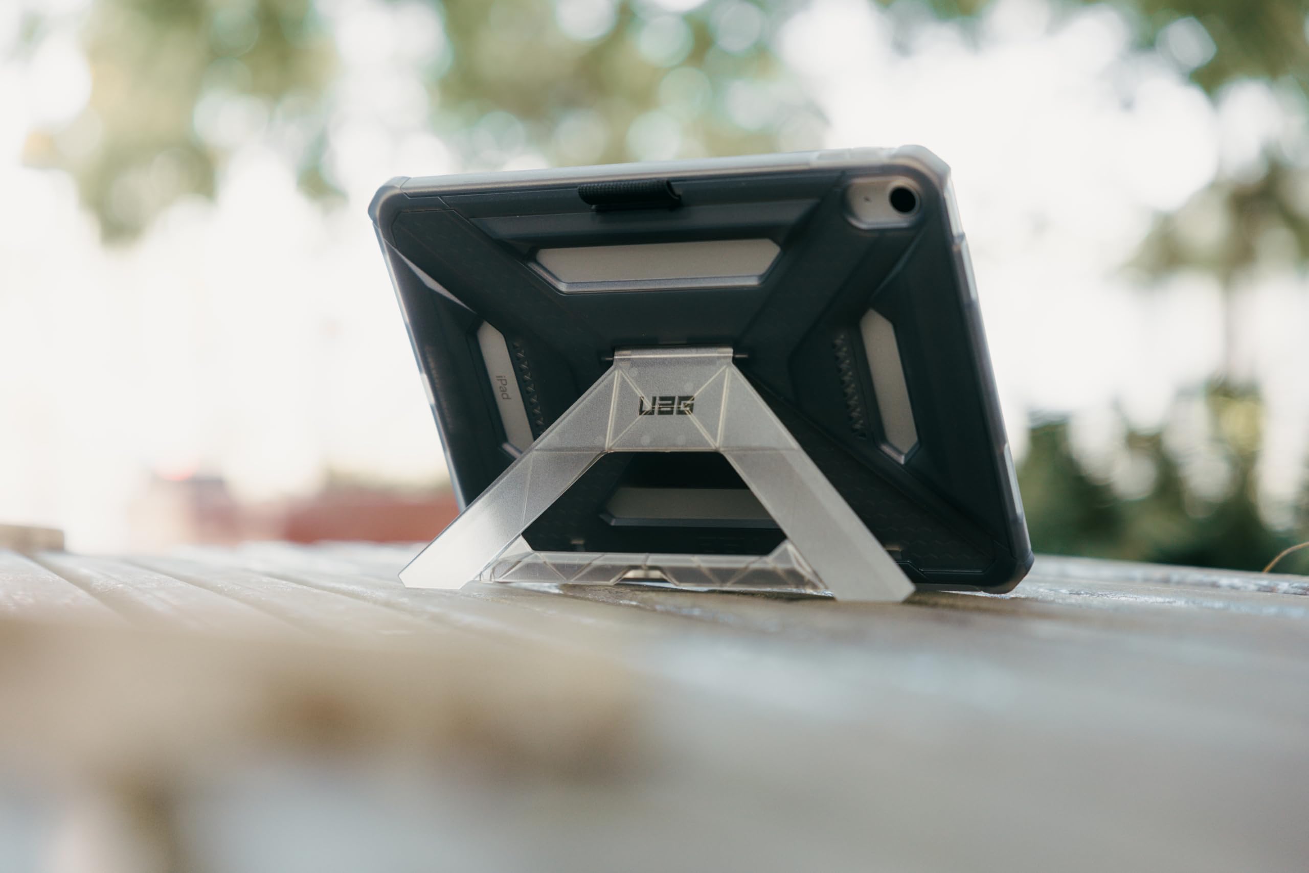 URBAN ARMOR GEAR UAG Custodia progettata per iPad Air 11" 7a generazione 2025 M3 A3266 A3267, robusta custodia protettiva trasparente con cavalletto e portamatite Scout Plus Ash