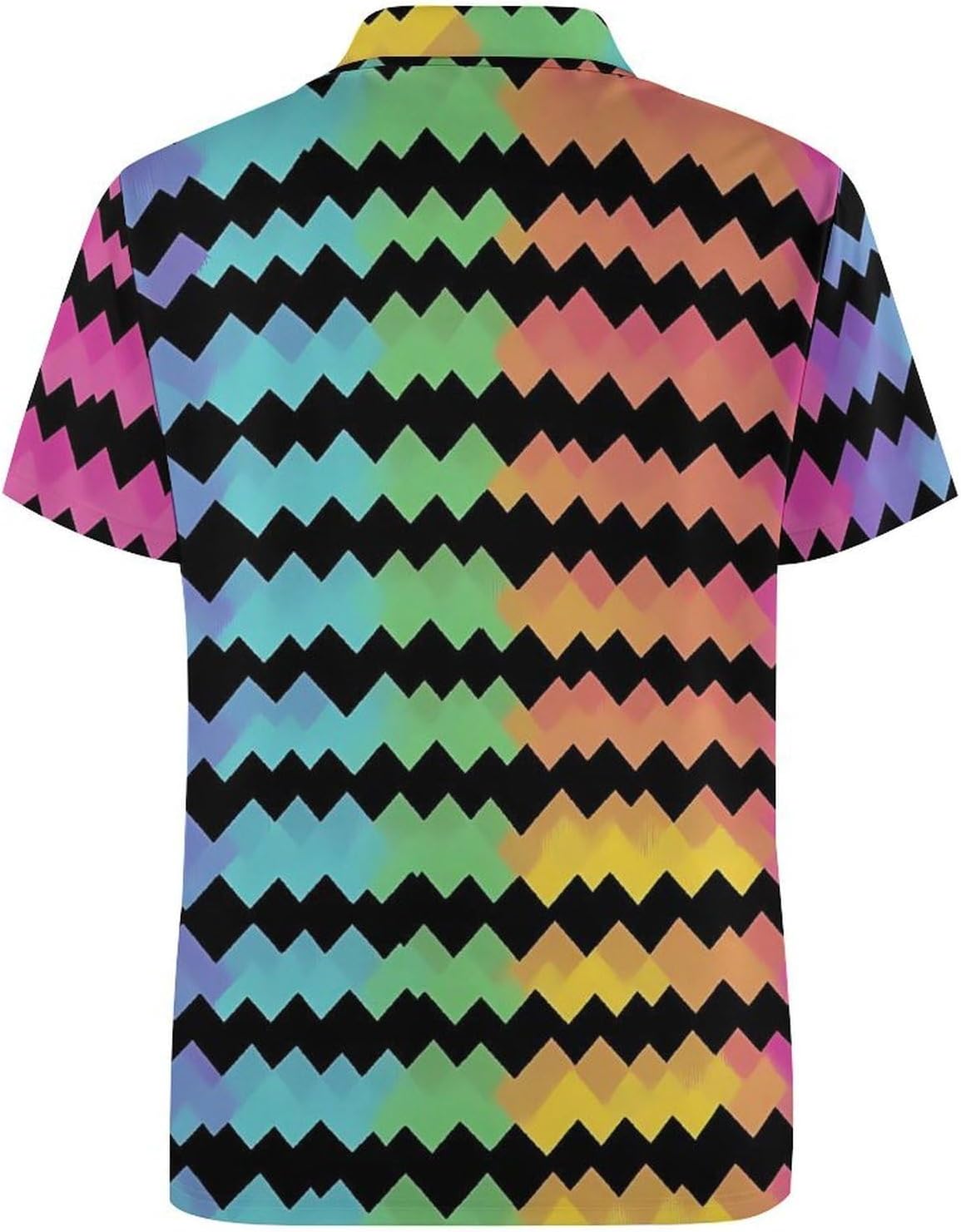 Rainbow Colors of Houndstooth Women's Golf Polo Shirts Short Sleeve Quick Dry Tennis Tops Casual Work Blouses