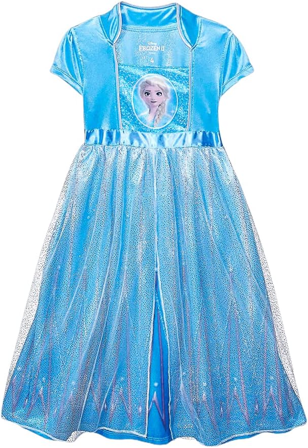 Disney Girls' Little Frozen Fantasy Nightgown, Elsa 2, 6