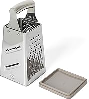 Martha Stewart Sprucedale 9.5-Inch Stainless Steel 4-Sided Box Grater for Cheese, Zest & Veggies - Durable Multi-Surface Kitchen Tool