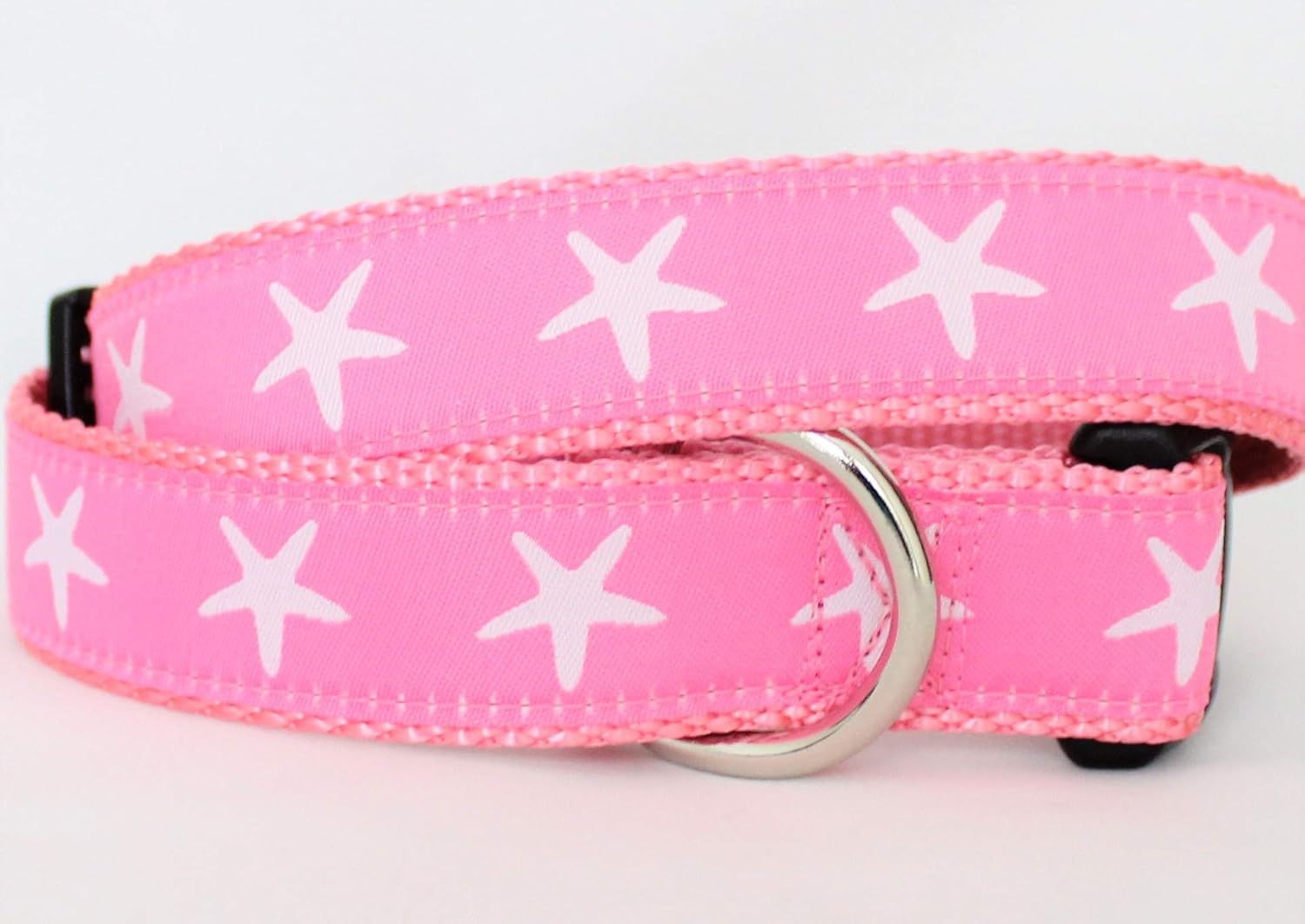 Starfish Pink 1" Dog Collar (Leash 5’)