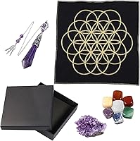 Vista 19 de Rockcloud Kit de meditación de tótem de piedra curativa para principiantes, adivinación, suministros de altar wicca, decoración del hogar, amatista