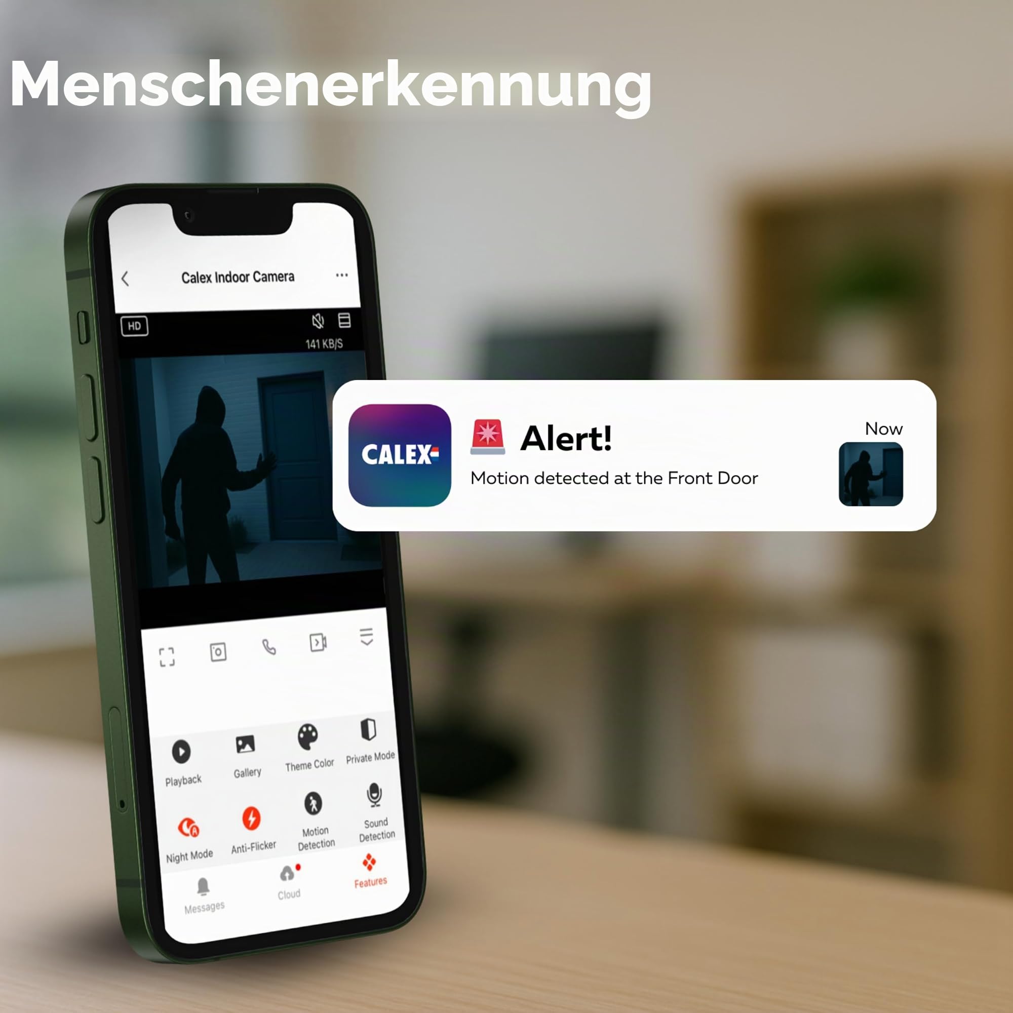 CALEX Smart Security Video-Türklingel, 2K Kamera mit App-Steuerung, Nachtsicht, 2-Wege-Audio, Bewegungserkennung, Cloud & SD-Speicher, wasserdicht, inkl. Chime, Weiß