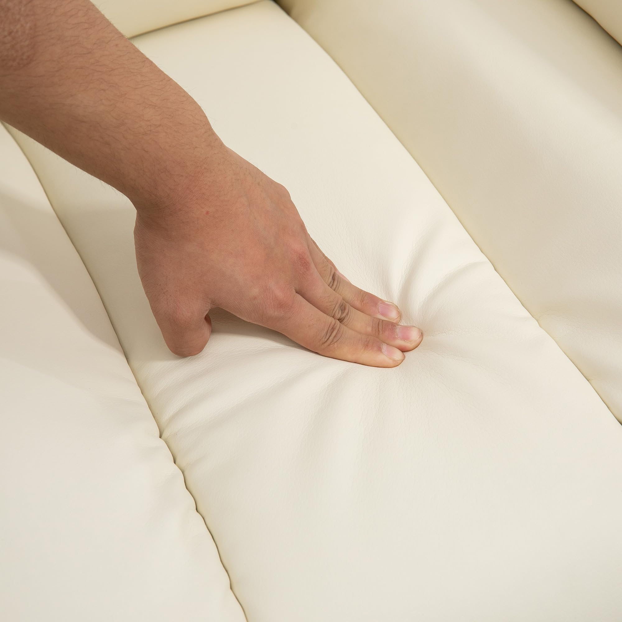 HOMCOM Poltrona Reclinabile Alzapersona Elettrica, Poltrona Relax con Imbottitura Spessa e Telecomando, 96x93x105 cm, Crema