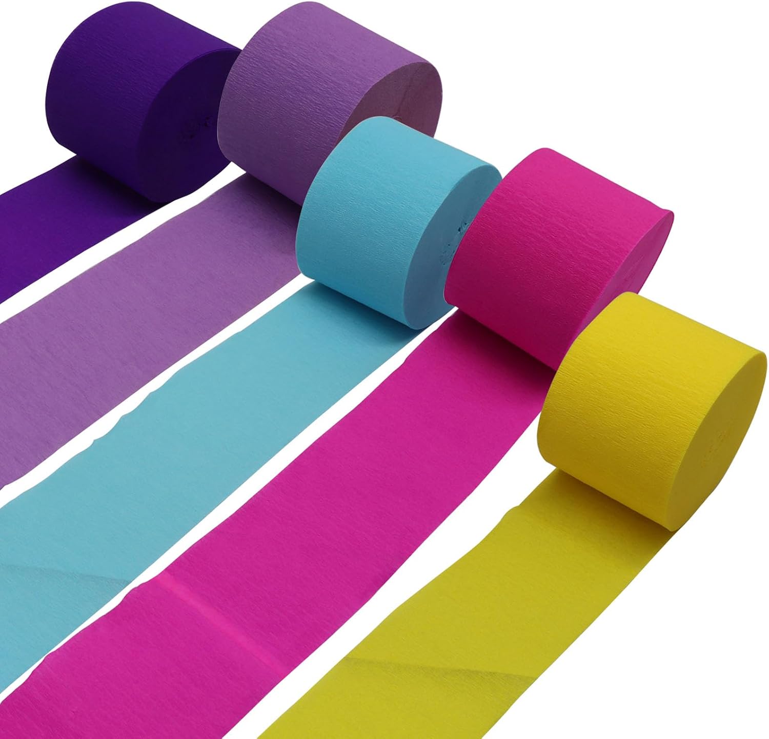 Zorfeter 5 Rolls Rainbow Crepe Paper Streamers, Jungle Party Decorations Hanging Dinosaur Safari Decorations, Forest Birthday Décor for Camp Bachelorette/Woodland Baby Shower/Wedding