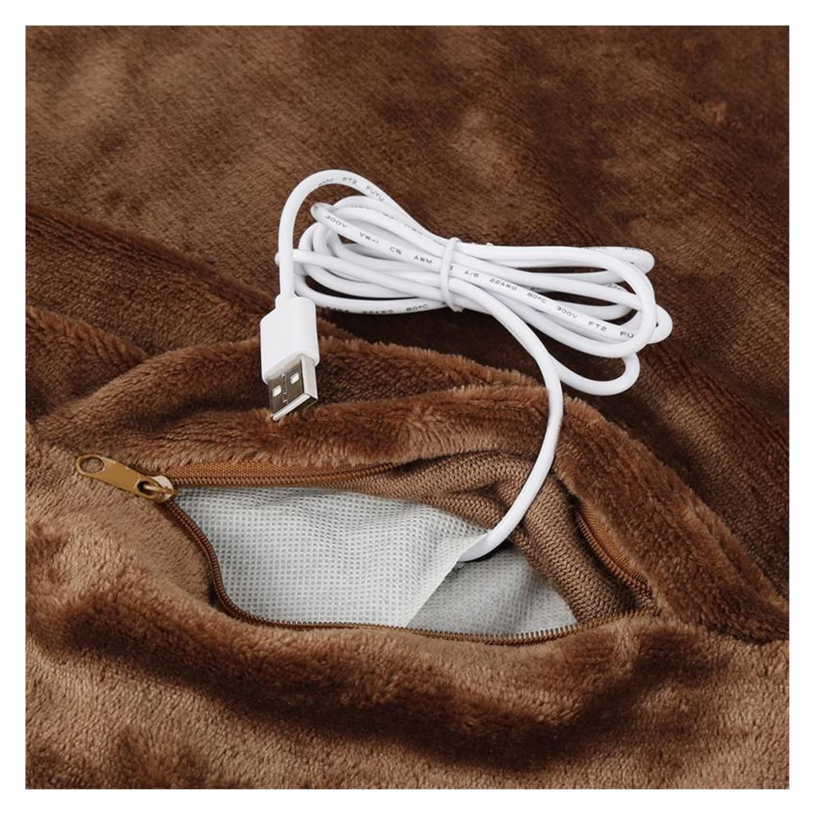 Manta calefactable USB Calentamiento eléctrico Manta calefactora Cojín Hombro Cuello Mantón Calefactor móvil 5V 4W Hogar Coche Oficina Manta eléctrica Lavable 80 * 45CM Manta eléctrica