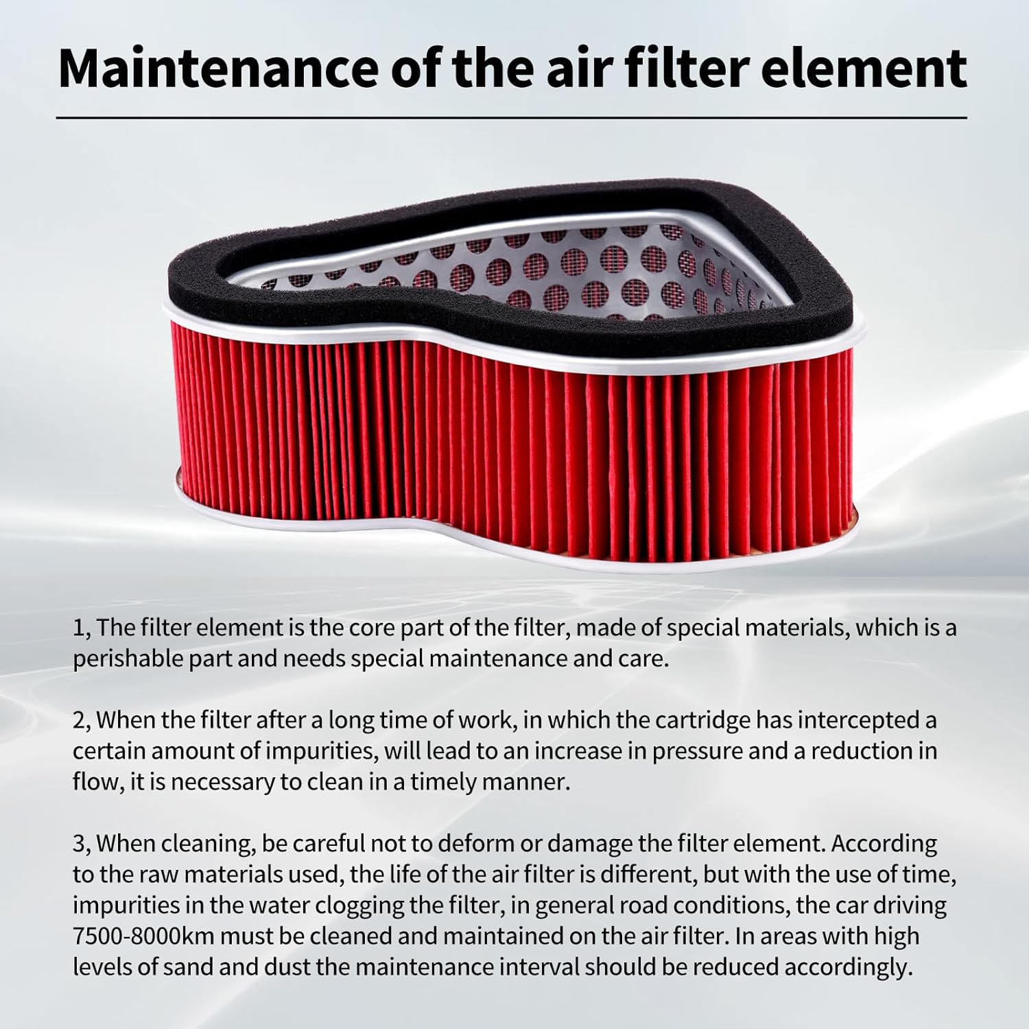 Motorcycle Air Filter Compatible With Honda VTX1300C VTX1300R 2004-2009 VTX1300T 2008-2009 VTX1300S 2004-2008 VTX1300S Retro SC52 2003-2007