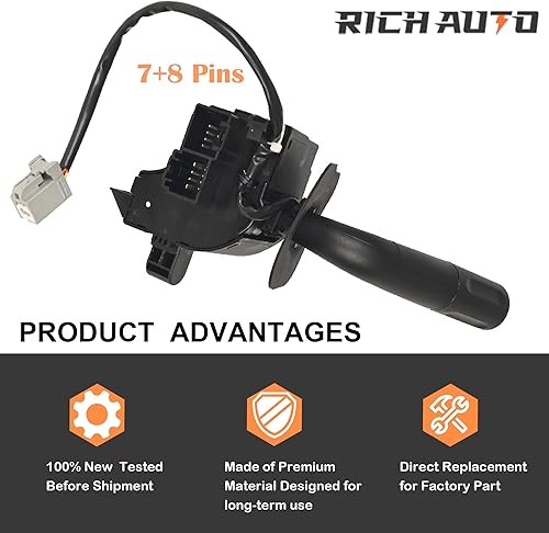 Miniatura 4 de Rich 5L3Z13K359AAA - Interruptor multifunción de repuesto para Ford F-150 2006-2008, Lincoln Mark LT 2006-2008, reemplaza # 6L3Z-13K359-AA