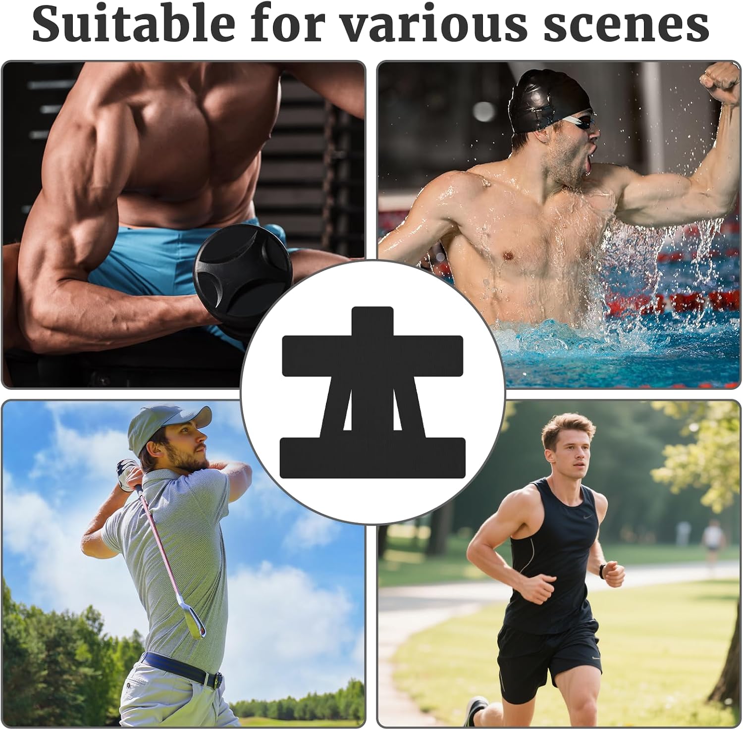 15 Pcs Precut Kinesiology Tape for Shoulder，Shoulder Tape for Shoulder Pain Relief Pre Cut，Waterproof, Breathable, Hypoallergenic Athletic Tape for Support and Protection(Black)