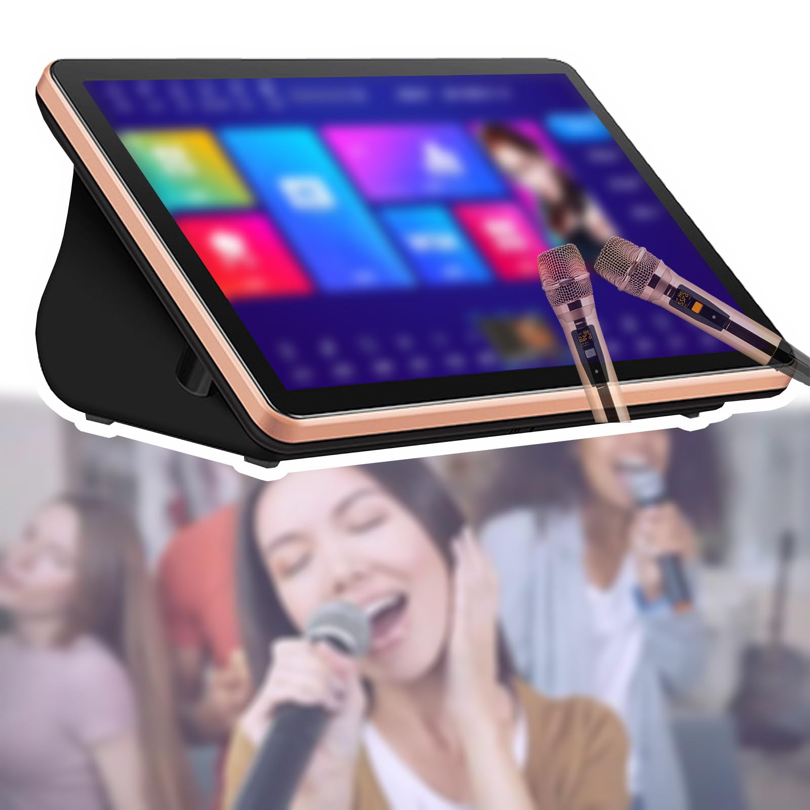 Profesjonalny Zestaw Do Karaoke,500G/1T/2T/3T/4T/6T,Ekran Dotykowy 15,6Cala,Odtwarzanie Online W Youtube,Telefon/Prośba O Piosenkę,Biblioteka 1100K Utworów,Z Mikrofonem I Głośnikiem 500G