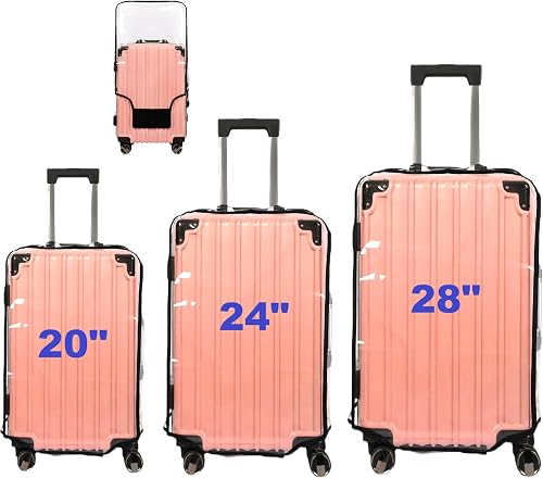 Clear PVC Suitcase Cover Protectors Transparent Luggage Covers Waterproof Wheeled Suitcase Dust Cover Dustproof Travel Luggage Sleeve Protector, 3PCS (Thickened), Luggage Cover