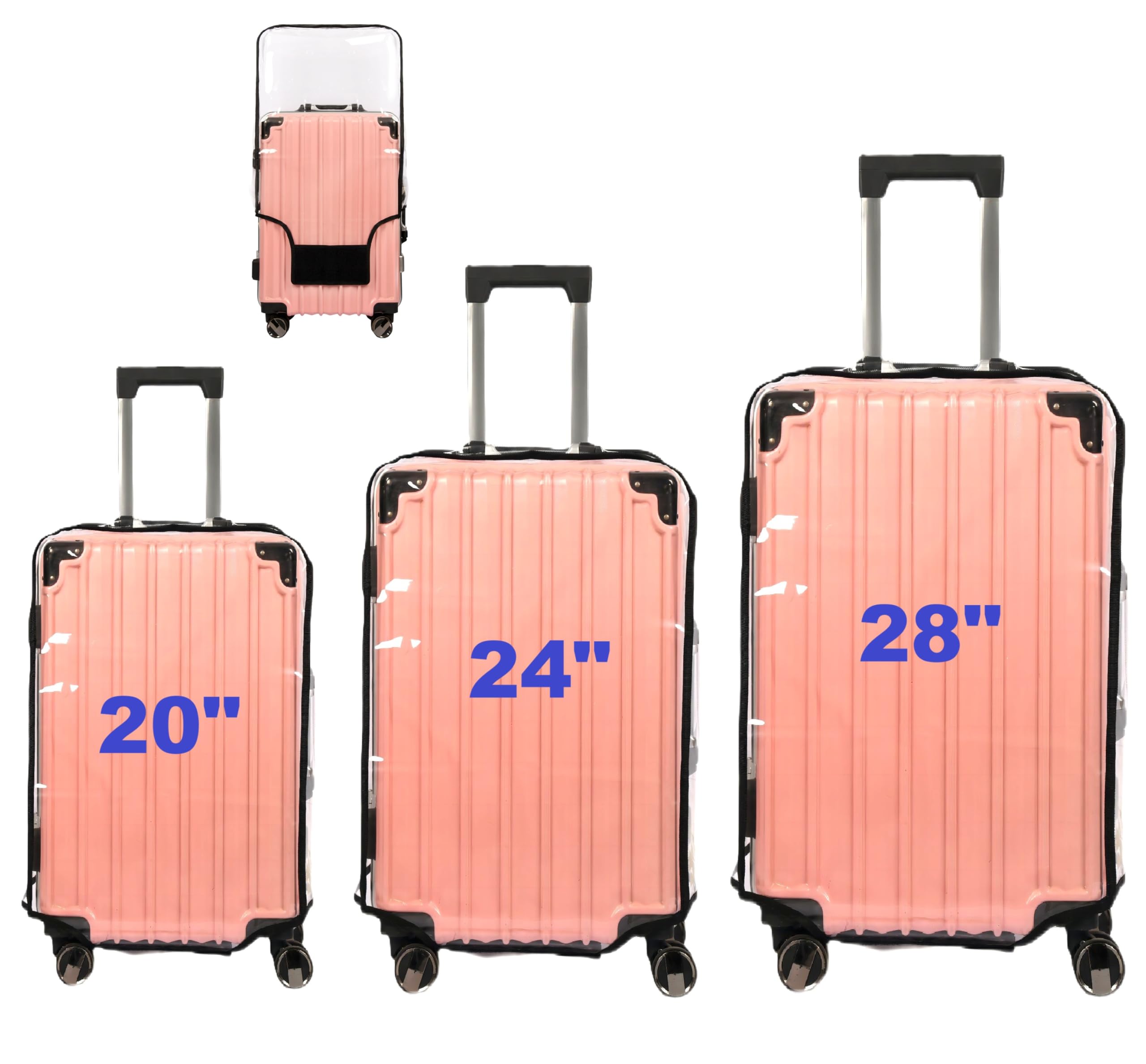 FABULWAY Clear PVC Suitcase Cover Protectors Transparent Luggage Cover Waterproof Wheeled Suitcase Dust Cover Dustproof Travel Luggage Sleeve Protector