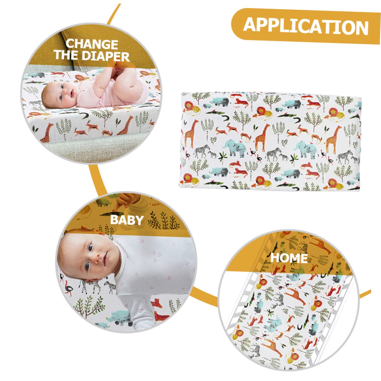 TOYANDONA 3piezas Cubre Cambiador Lavable Protector De Cambiador para Mesa De Cambio Diseño De Animales del Bosque para Recien Nacidos