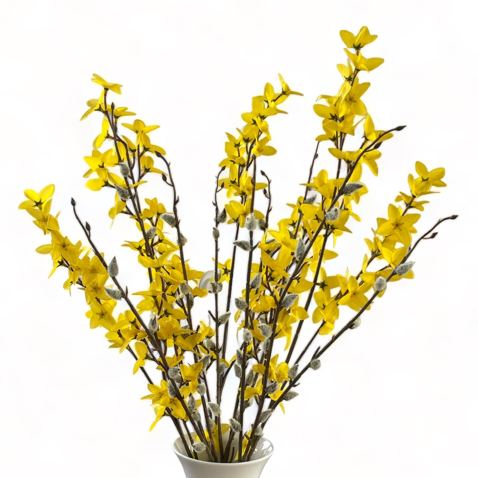 Amazon.de: naninoa Knstlicher Osterstrau. 1 Set. 50-75cm Knstliche Blume  Osterstrauch Osterdeko Weidenktzchen Forsythie GELB