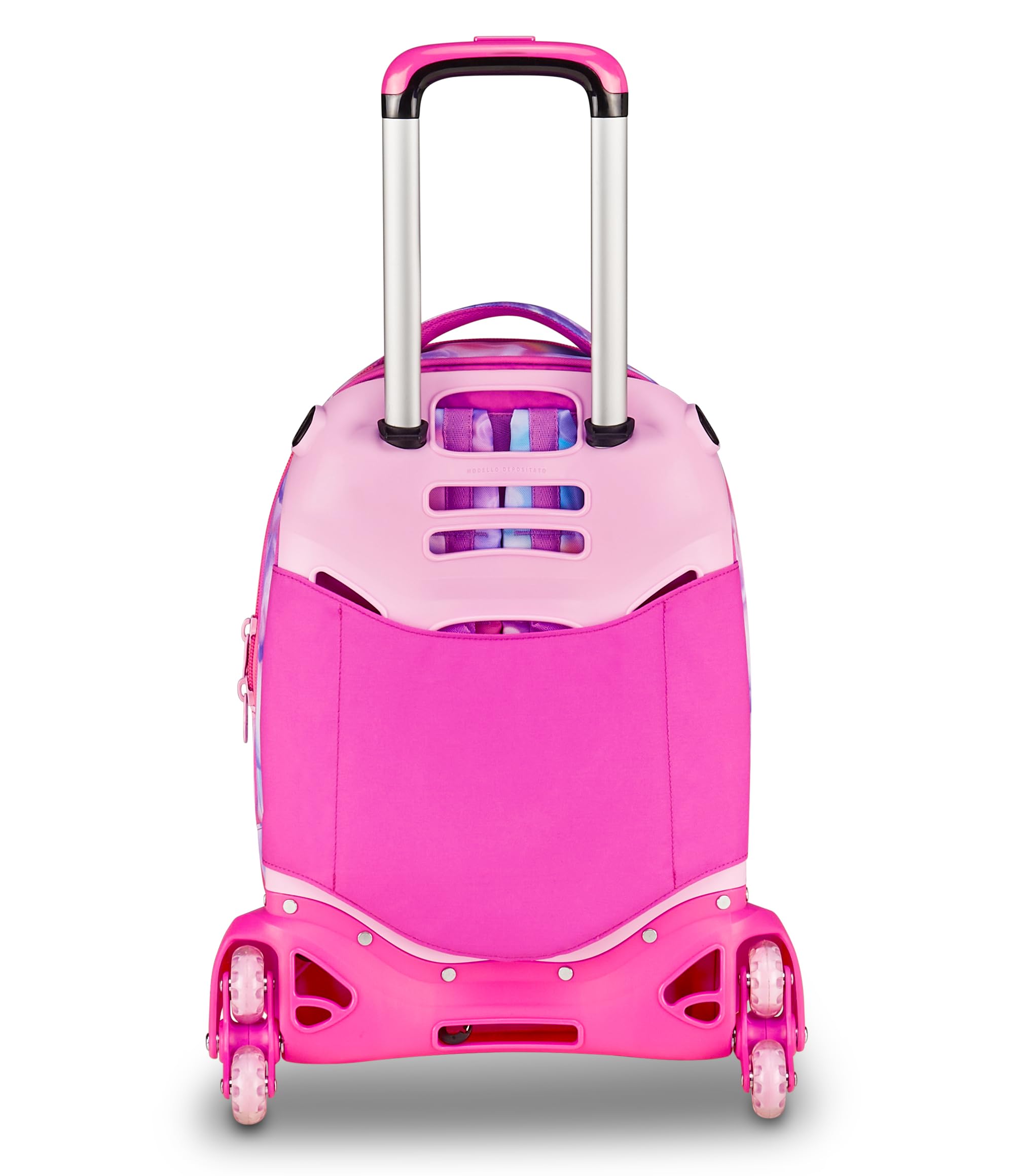 SJ GANG STYLE JAM GANG Trolley Jack 8 ruote JOYFUL PINS GIRL, Rosa, 34L, Scomponibile, Crossover System, 3 in 1, Spallacci a scomparsa, Tasca con pins amovibili, Scuola elementare, Bambina