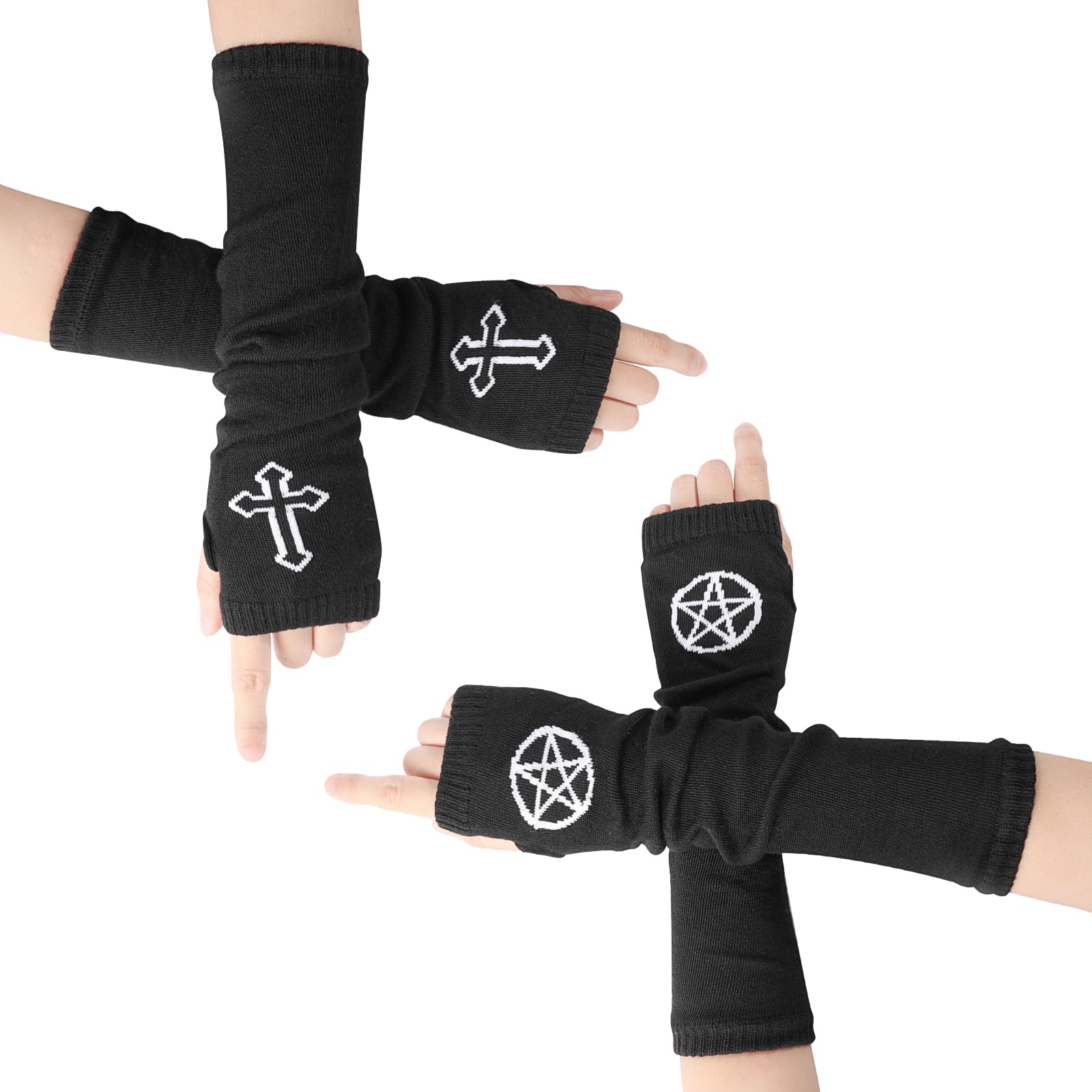 LIFKOME Gants Goth Sans Doigts Punk Femme Respirants Et Durables Style