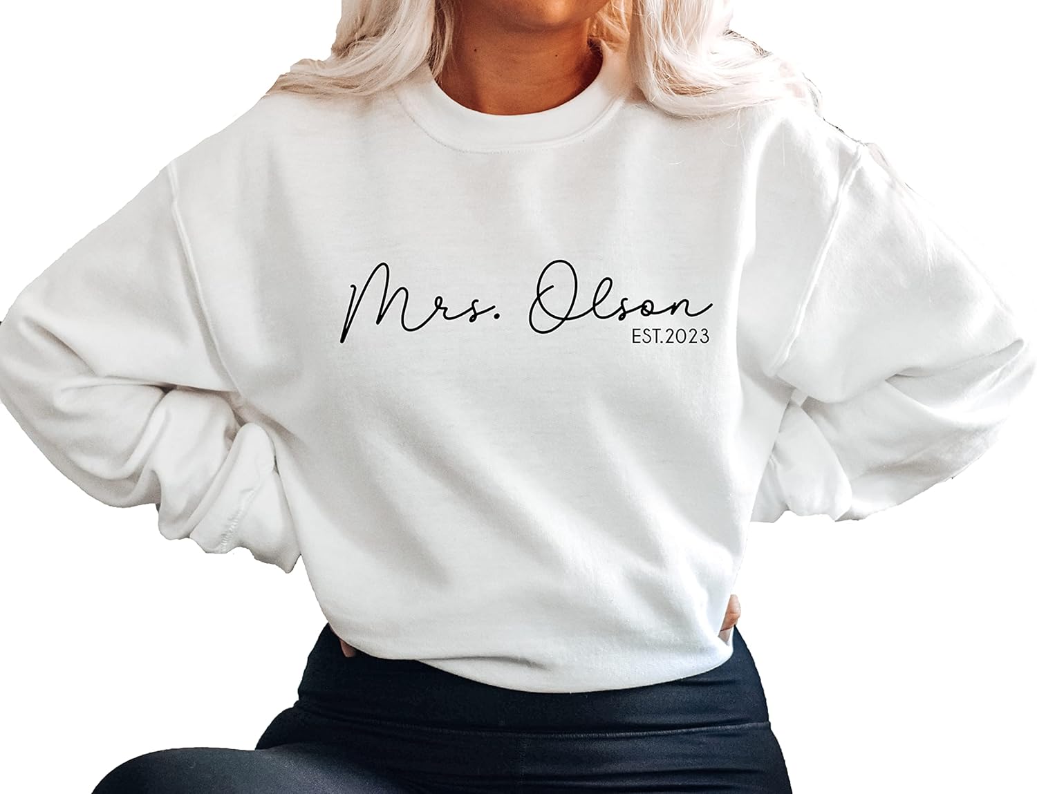 Mrs Sweatshirt - Custom Mrs Sweatshirt - New Mrs - Honeymoon Pajamas - Wedding Gift - Future Mrs. Gift