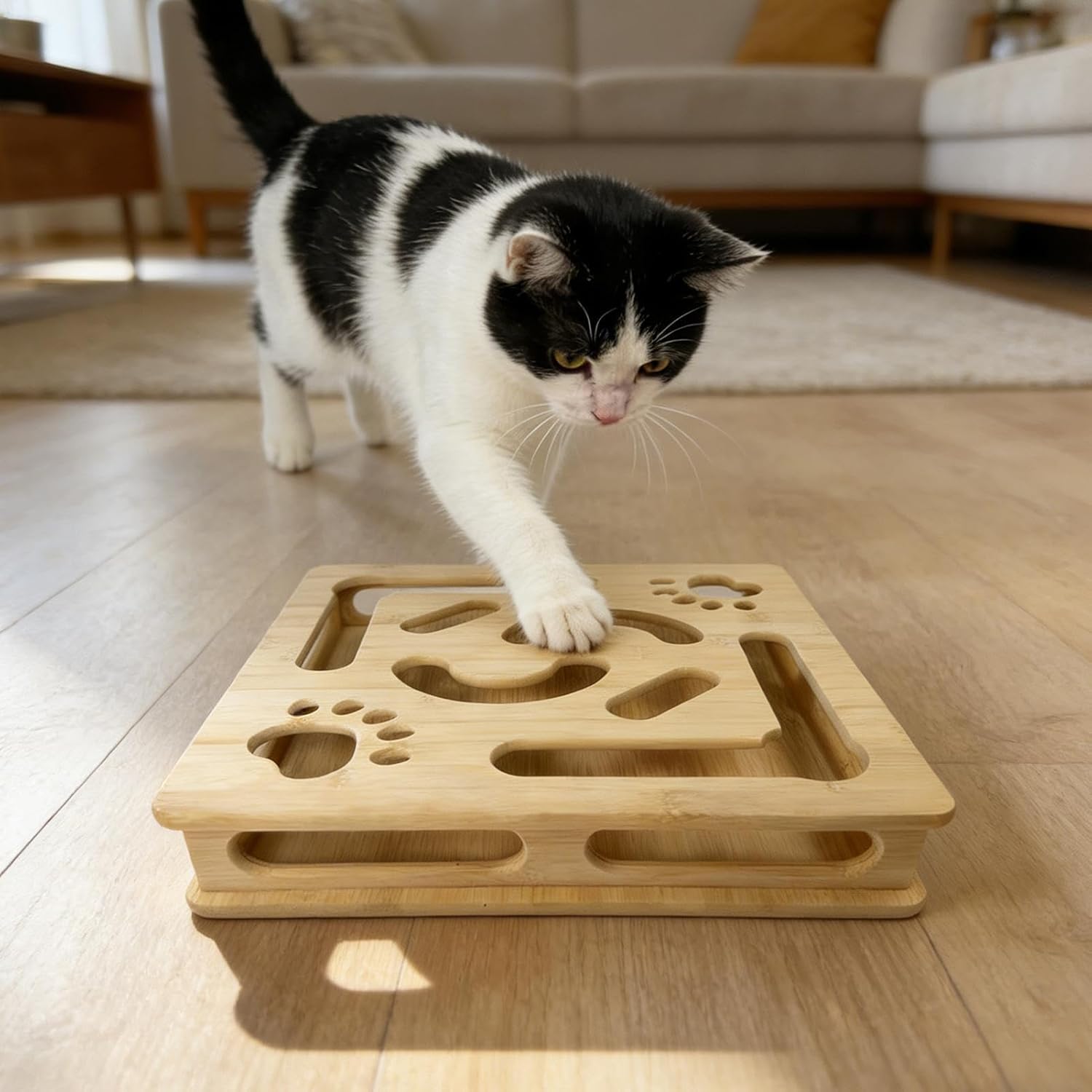 Interactive Cat Toy - Chewable Kitten Puzzle Box, Cat Puzzles for Play Stimulation, Feline Activity Game, Pet Entertainment with Durable Material, Puzzle Play Set for Small Medium Large Kitten