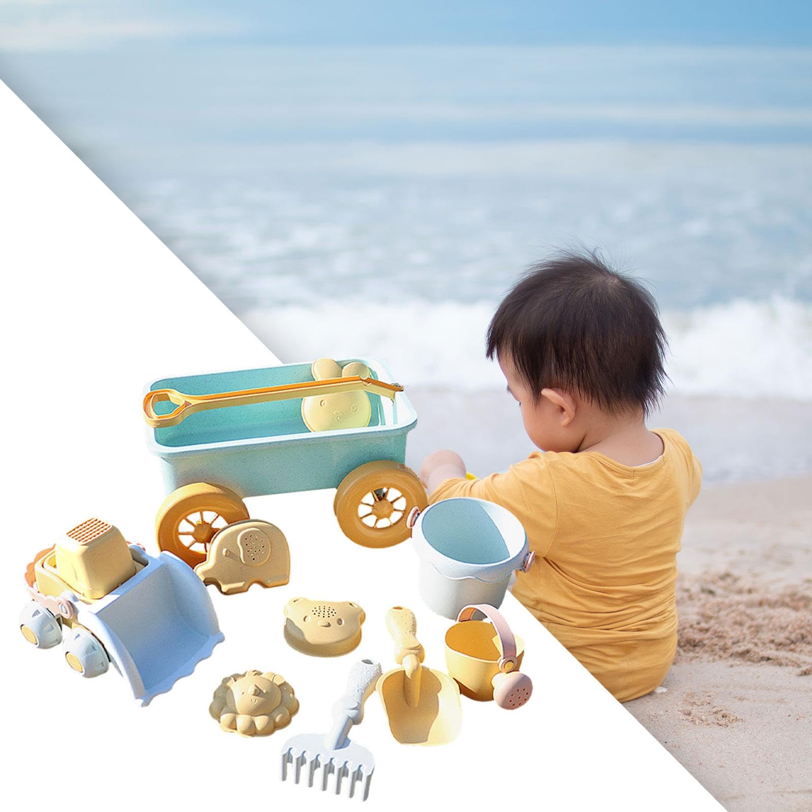 Set di Giochi da Spiaggia, Carrello da per Bambini, Veicolo da Costruzione da con Secchio, Carrello Giochi da per Giocare a, Auto Blu