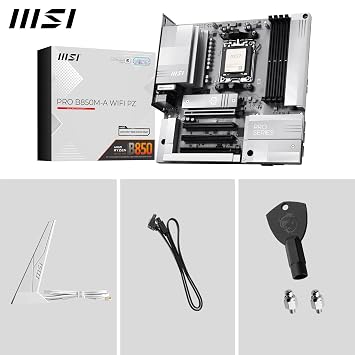 MSI PRO B850M-A WiFi PZ Motherboard, Back-Connect mATX - Supports AMD Ryzen 9000/8000 / 7000 Processors, AM5 - DDR5 Memory Boost (8200+ MT/s OC), PCIe 5.0 x16 & 4.0 x4, M.2 Gen5, Wi-Fi 7, 5G LAN