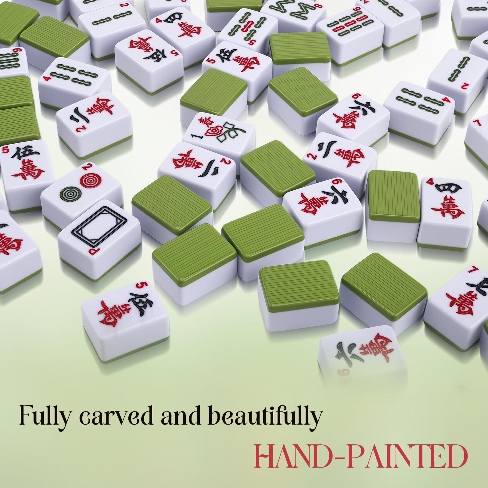 Verbessert Mahjong Steine Set, Tragbar 30mm Mahjong Set with 146 Tiles & 2 Würfel, Verbesserte Verpackung Schäden Verhindern Große Traditionelles Chinesisches für Familie, Freunde,Reisen und Geschenk