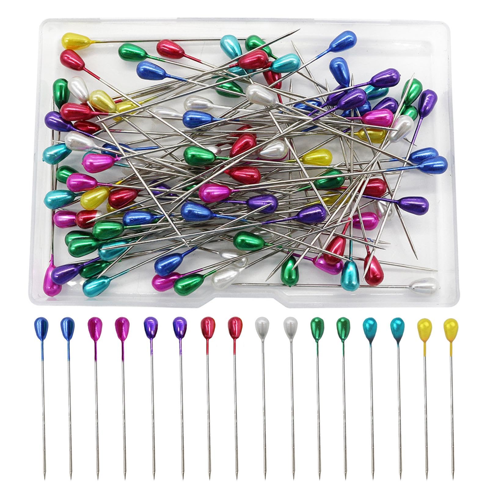 200Pcs Sewing Pins Dressmaking, 2.2" Coloured Long Head Straight Quilting Pins for Sewing Dressmaker, Jewelry DIY Decoration, Art Craft