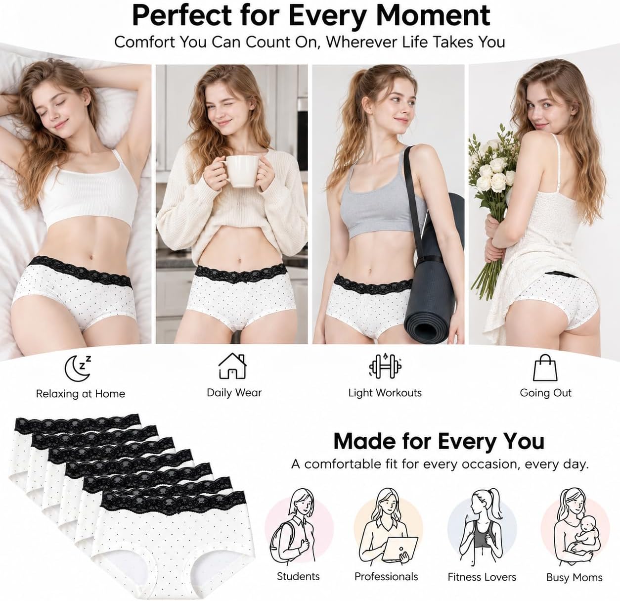 Girls' underwear, soft, quick-drying underwear, mid-rise briefs'