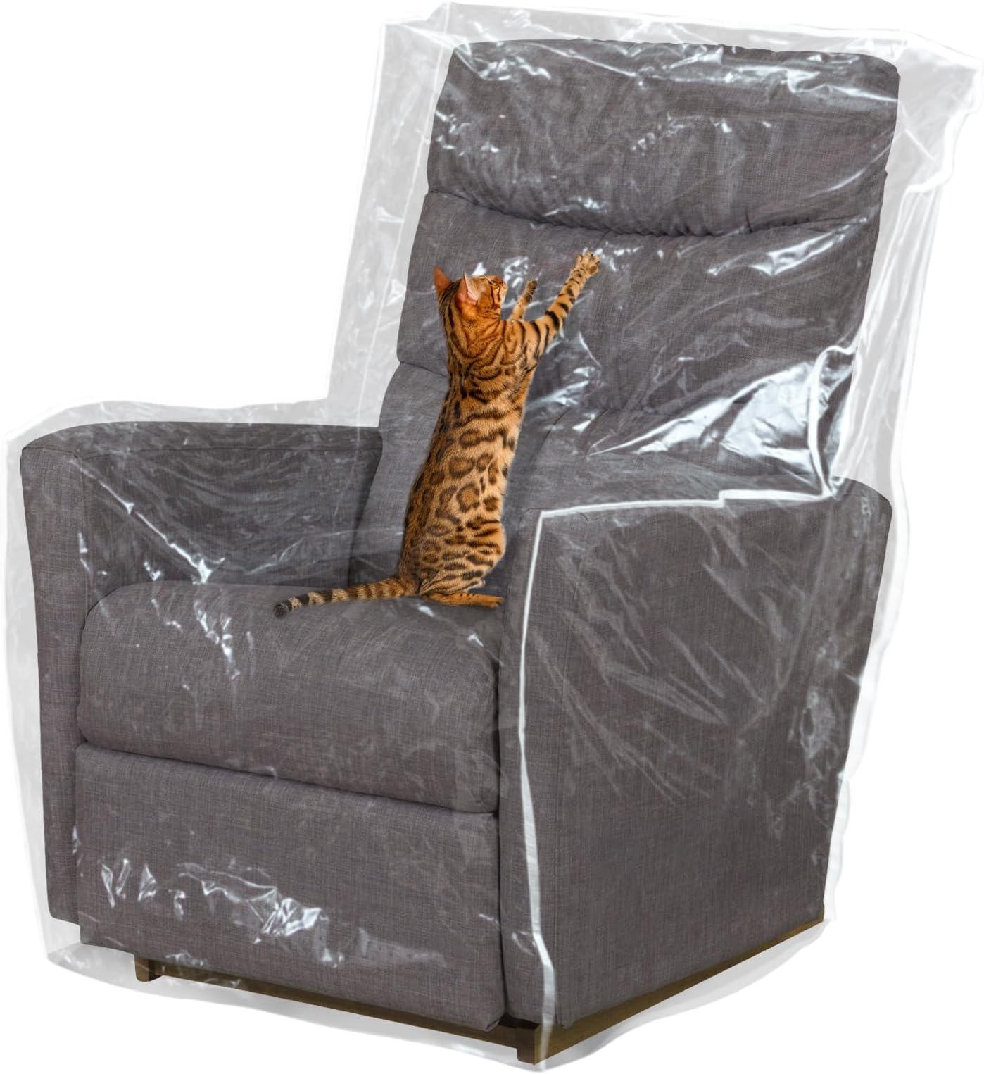PAMASE Modern Clear Heavy-Duty PVC Armchair Cover - Water & Oil Resistant, Pet-Scratch Protection, Recliner Slipcover - 36" x 42"