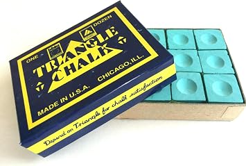12 Pieces BOX GREEN Genuine Triangle Snooker or Pool Cue Tip Chalk - by Tweeten