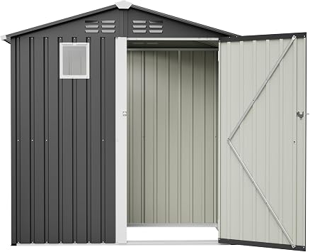 6FT x 4FT, Storage Shed,Tool Shed ,Metal , with Window, Lockable Door,Backyard Garden Patio Lawn ,Outdoor,House,