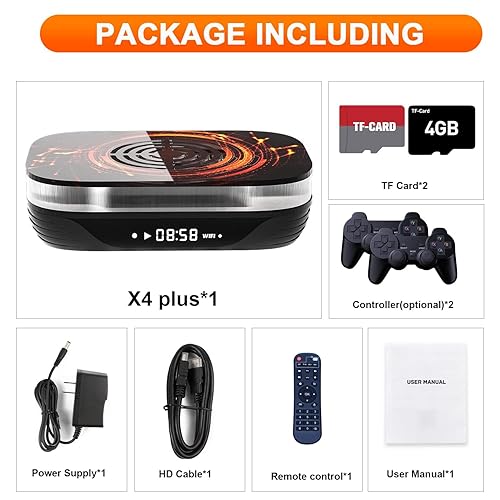 Miniatura 7 de Kinhank Super Console X4 Plus Video Game Console Pre-Built-in 60000+Games,Retro Game Console Compatible with 65+ emulators,EmuELEC 4.6Android
