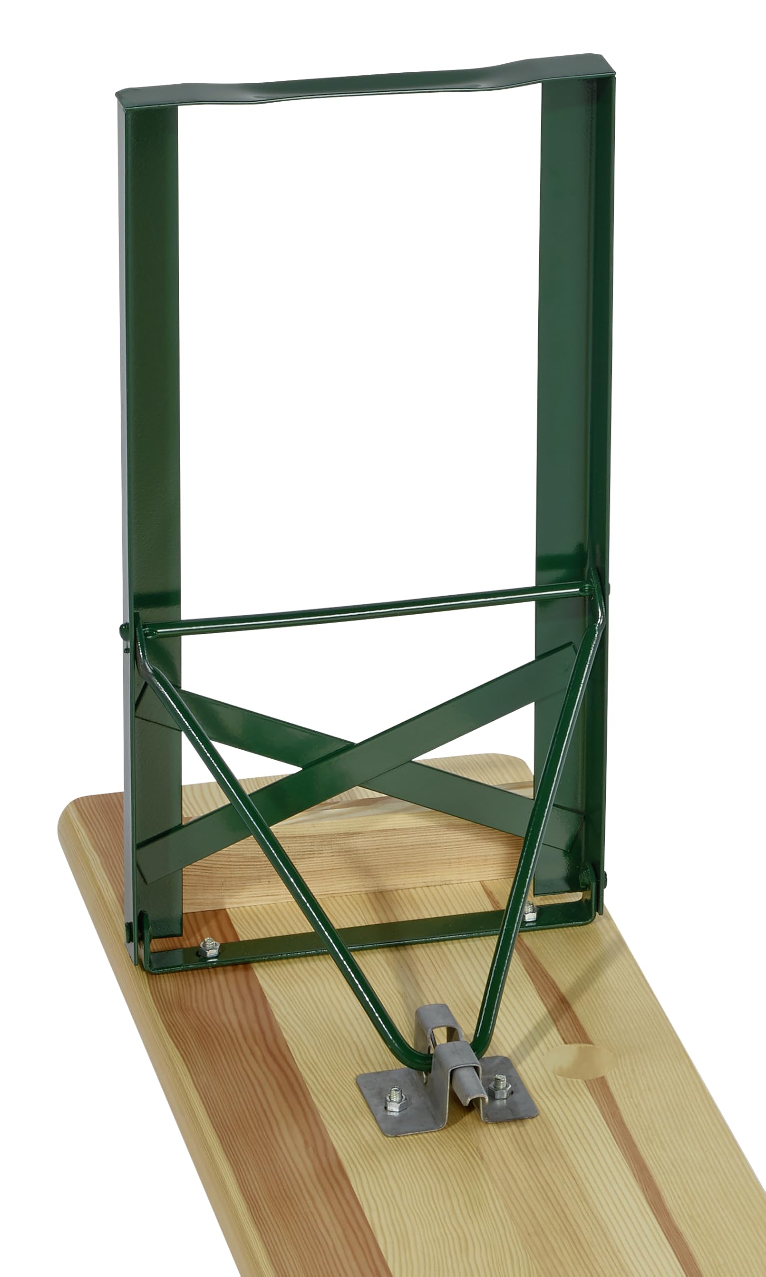 METRO Professional Bierzeltgarnitur, 3-TLG. Gartenmöbel Set, 1 Bier-Tisch 220 x 70 cm, 2 Bierbänke 220 x 25 cm, Klappbar, Naturbraun/Grün