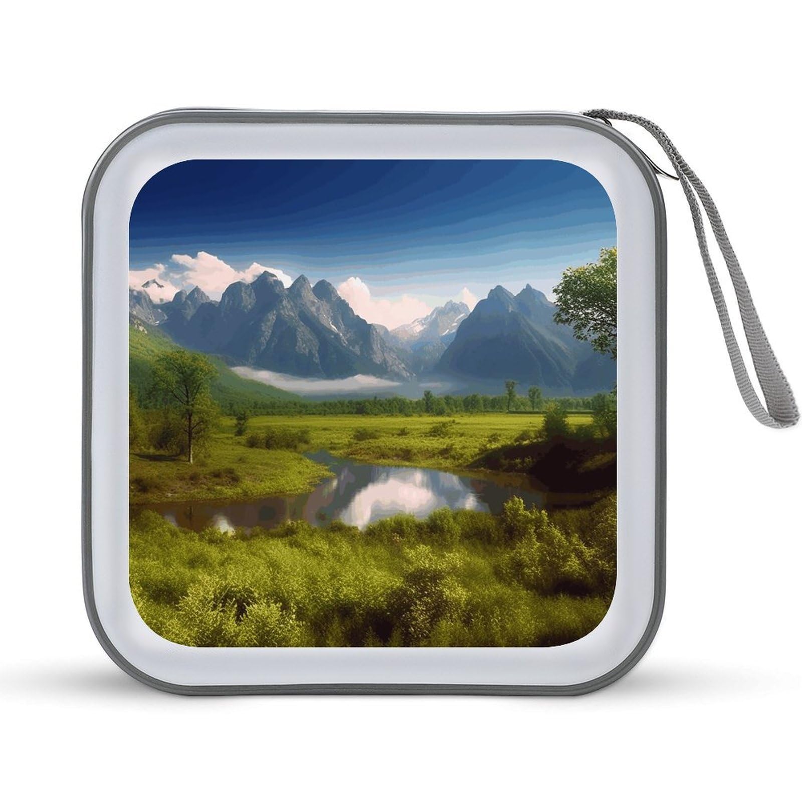 VstaDank - 40pcs Beautiful Landscape Portable CD Case for Carrying Folders Large Capacity Storage for DVD Disc Hard Plastic