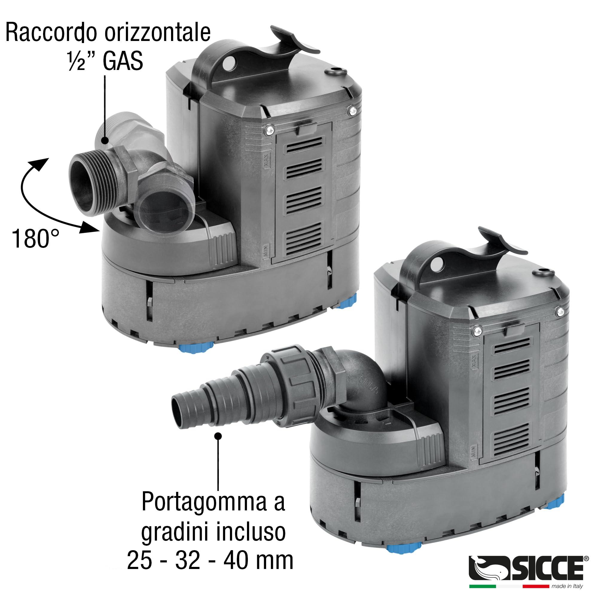SICCE ULTRA 9000 Pompa Immersione, svuota piscine e pozzetti, AUTOMATICA con galleggiante10m 3P EU