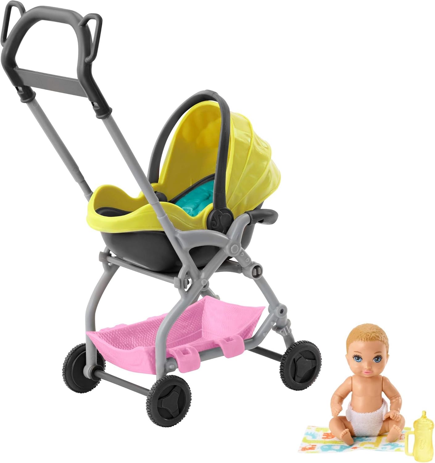 Barbie Skipper Babysitters Inc. pop en speelset, kleine babypop met