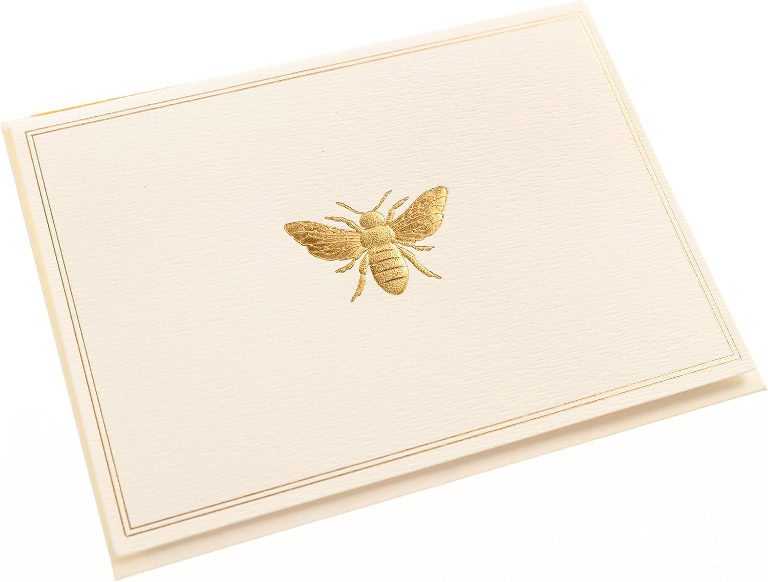 Graphique Bee Designer Cards Luxe Collection, Gold Foil Embossed Stationery Boxed Set, 10 Blank Cards with 11 Envelopes, All Occasion Greetings, 5.25" x 3.8"