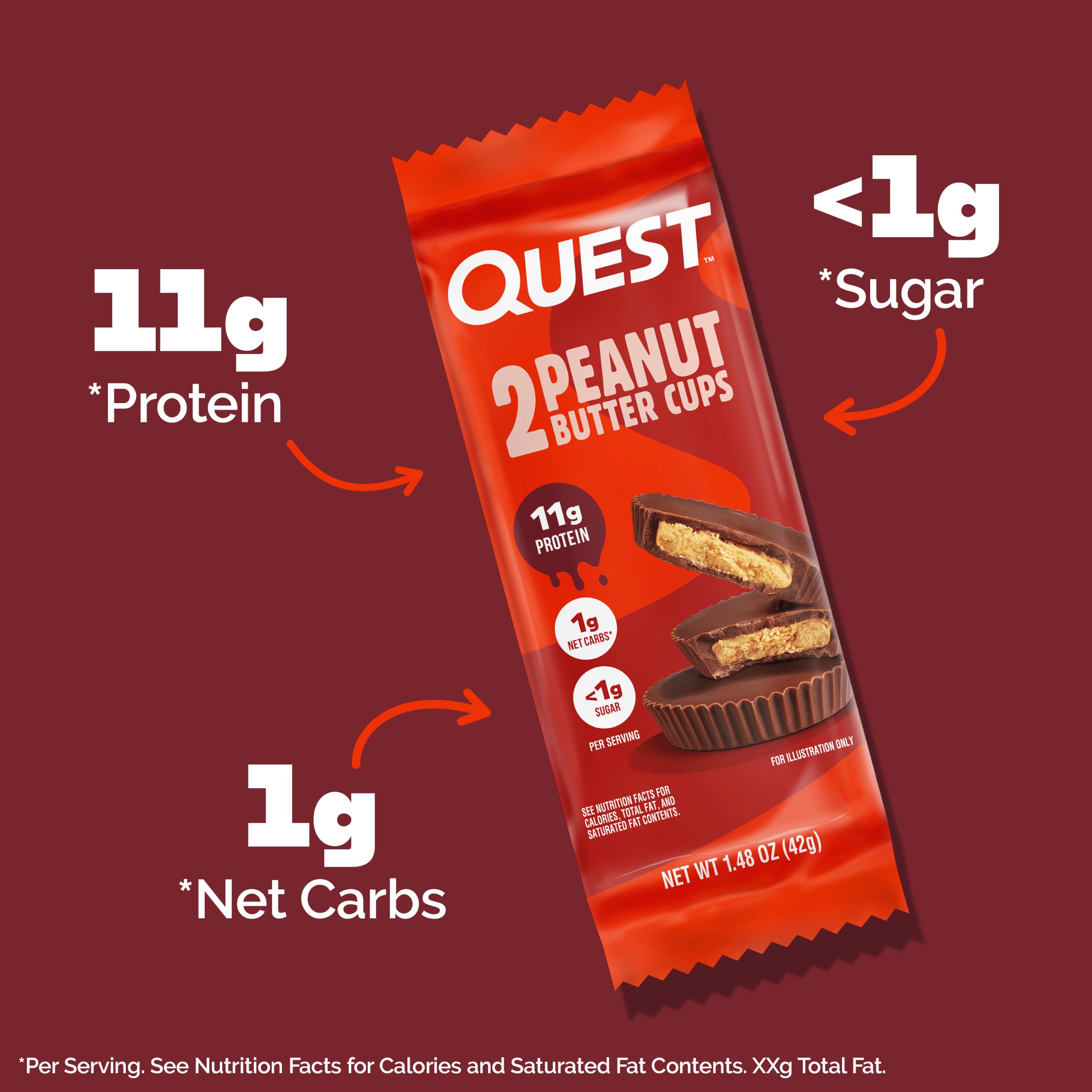 Quest Nutrition Peanut Butter Cups, 11g Protein, 1g Sugar, 12 Count — Amazon image 4