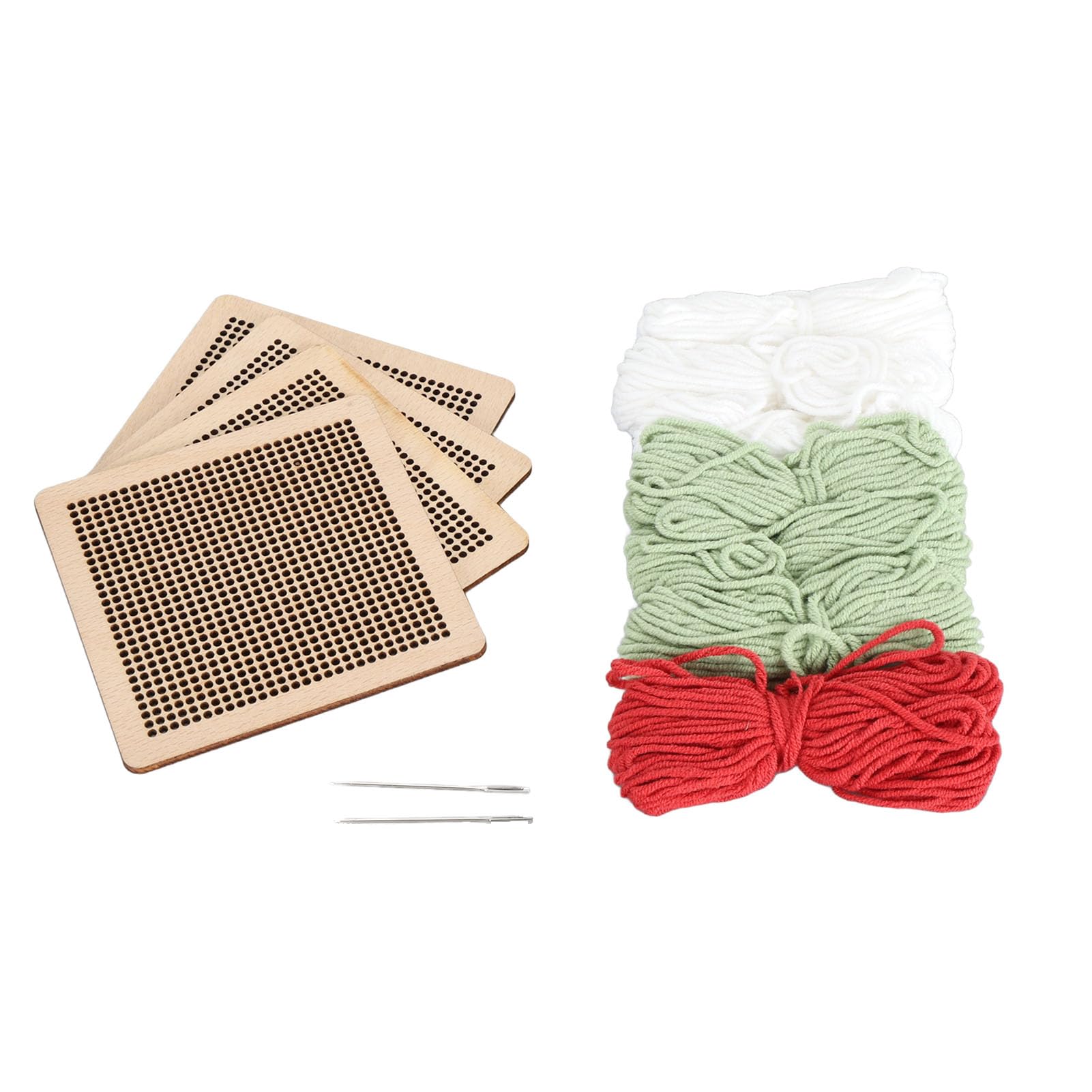 XGOUGUAAU Kit per principianti a punto croce da 4 pezzi, motivo floreale, kit per ricamo con ricamo ad ago per principianti (Verde chiaro)