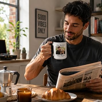 Large Coffee Mug 15 oz Custom Photo Text Personalized Ceramic Tea Cup Big