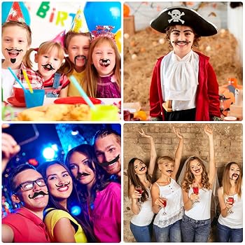 Fausses Moustaches Auto-adhésives - 16 Styles Drôles - Pour Déguisement Et Fêtes