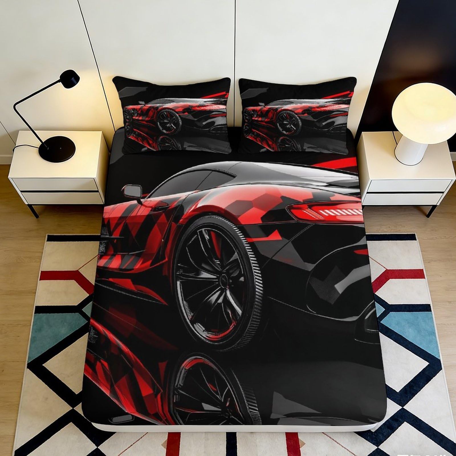 Uynsixtme Style-7 3D Printed Animal Cartoon Fitted Sheet Microfiber Deep Pocket Non-Slip Animal Mattress Fitted Cover For Bedroom 200X200x25cm