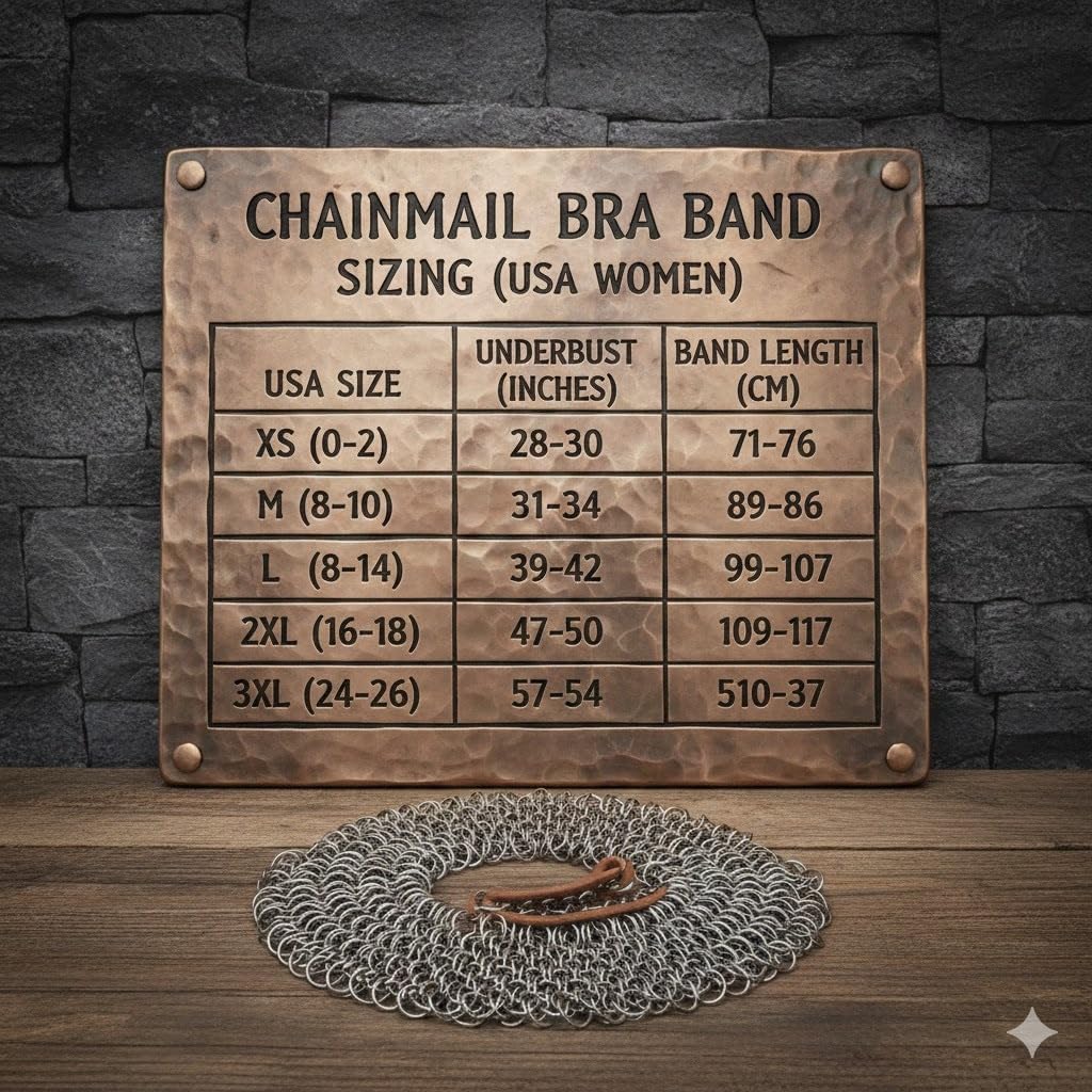 Women's Chainmail Bra Top with Leather Halter Strap Silver