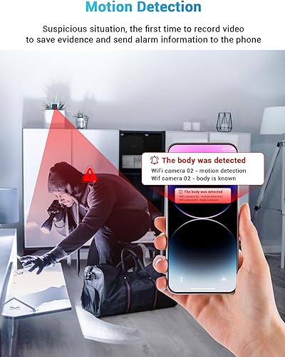 Miniatura 4 de Smhawk Smhawk - Cámara pequeña para interiores, cámara WiFi FHD de 2K, mini cámara de seguridad para el hogar, cámara de seguridad de almacenamiento