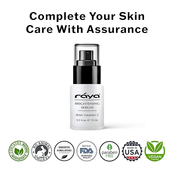 RAYA Brightening Serum (517) | Brightening and Color Restoring Facial Treatment for All Non-Sensitive Skin | Made with Vitamin-C and Vitamin-A