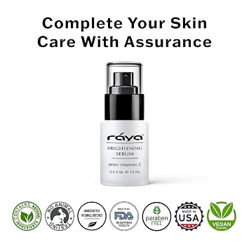 RAYA Brightening Serum (517) | Brightening and Color Restoring Facial Treatment for All Non-Sensitive Skin | Made with Vitamin-C and Vitamin-A