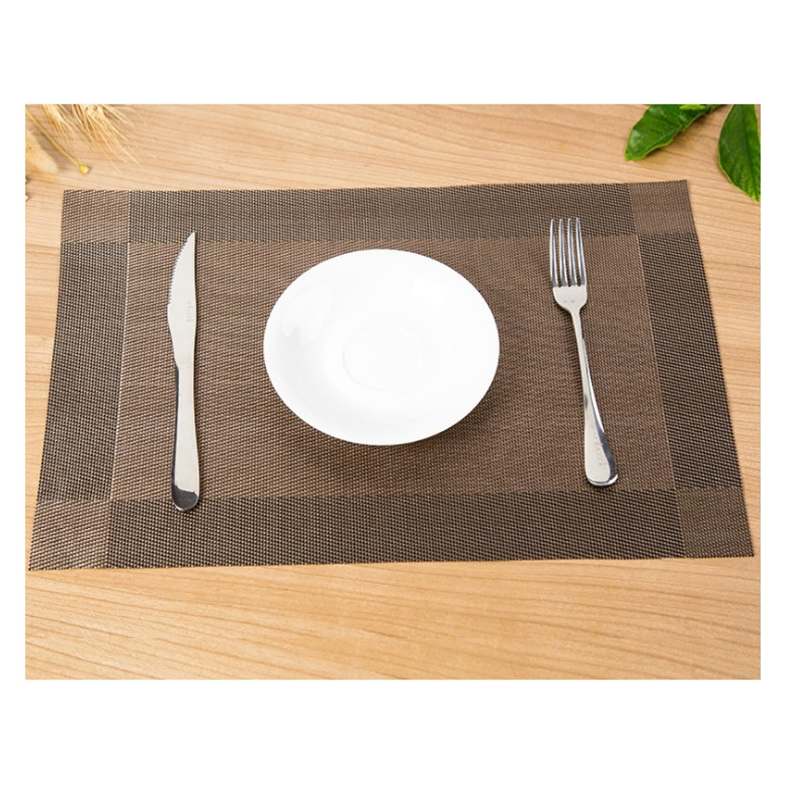 Placemat Juego de 6 manteles individuales de café rectangular de 45 x 30 cm para cocina y comedor